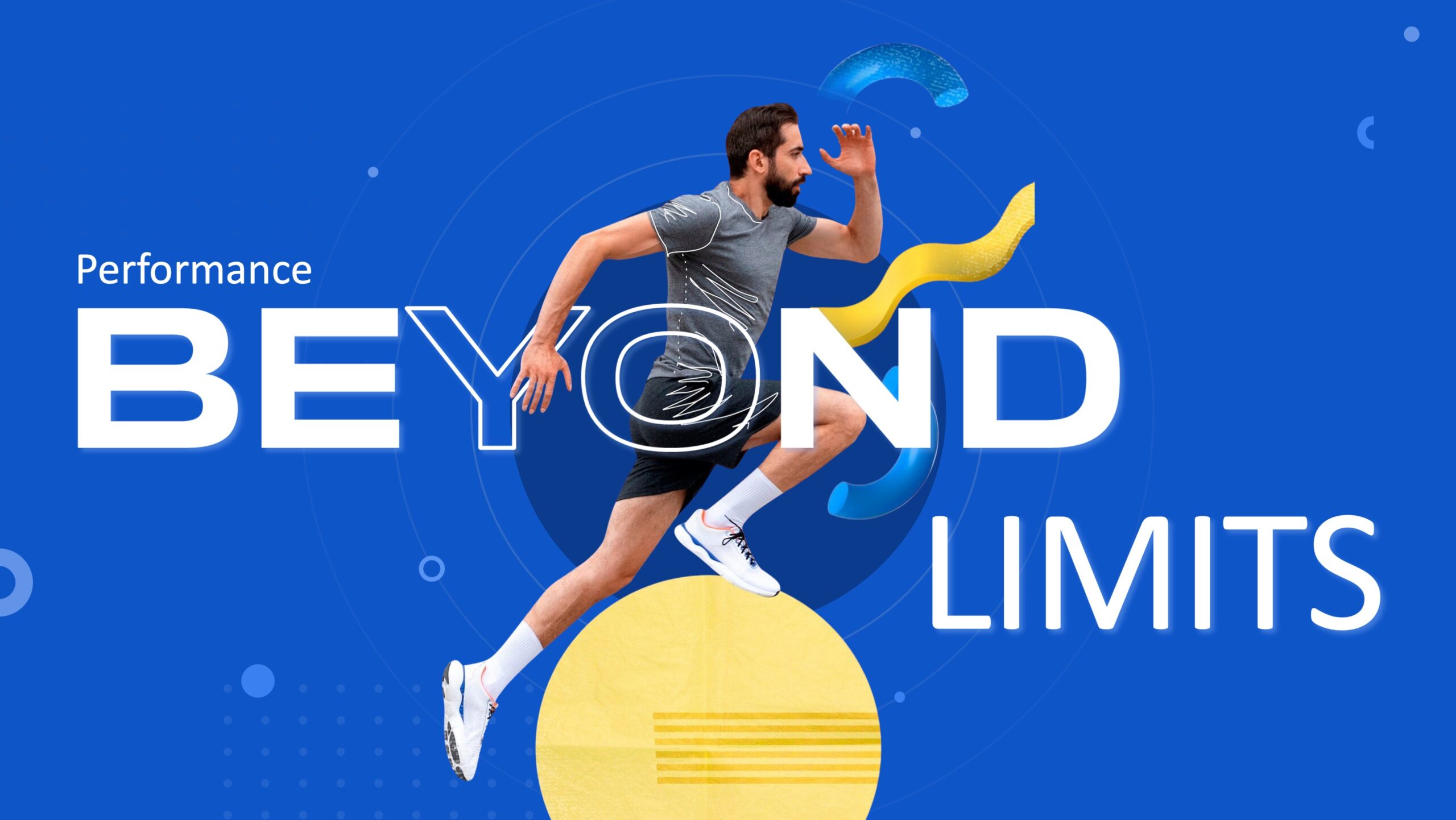 Performance-Beyond-Limits-Presentation-Image Modern sports presentation featuring a runner with the title "Beyond Limits"
