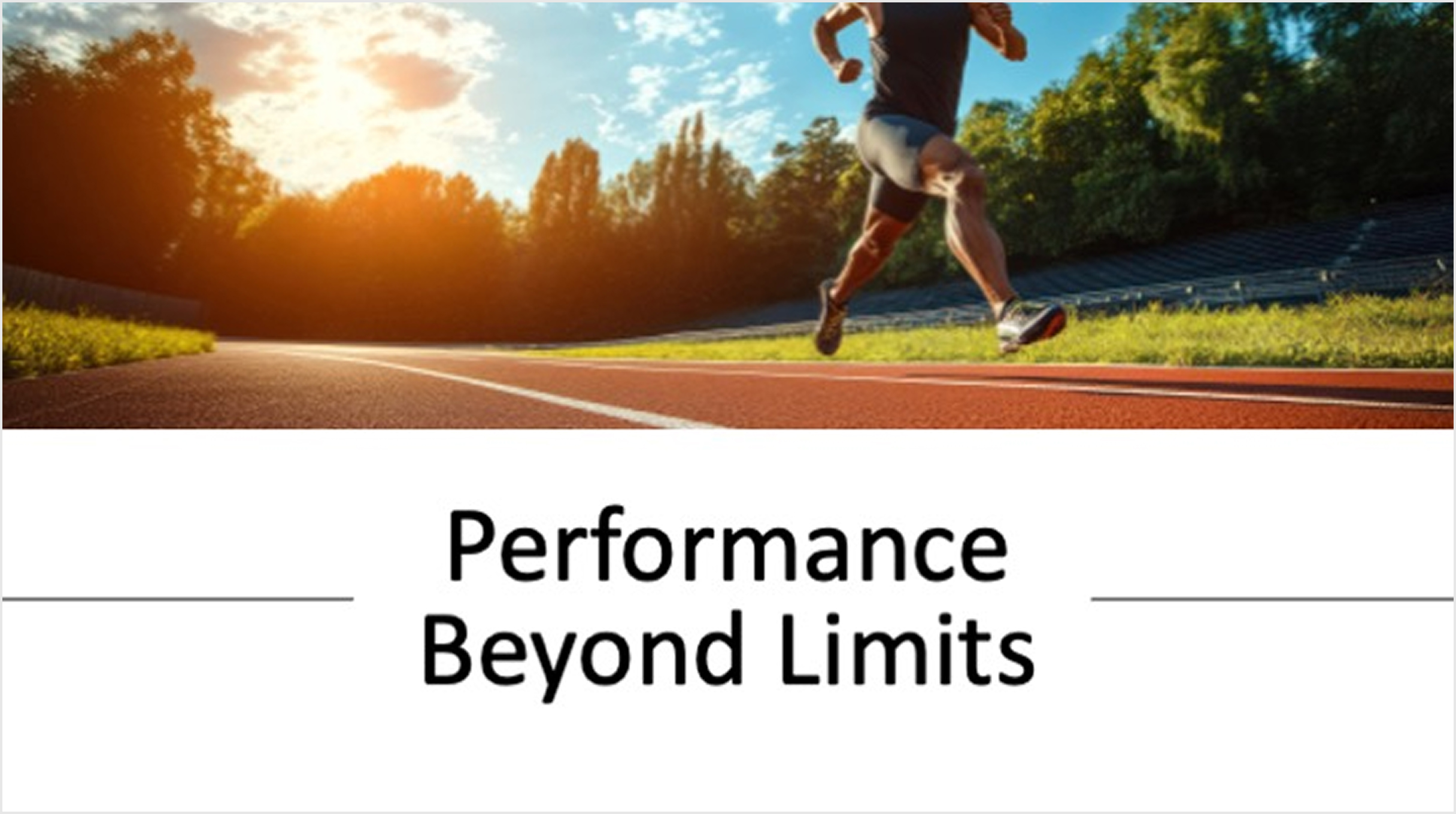 Performance-Beyond-Limits-Presentation-Image Modern sports presentation featuring a runner with the title "Beyond Limits"